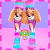 MADMIA Paw Patrol Skye otroške dokolenke s 3D plišastimi ušesi – roza/modra/bela