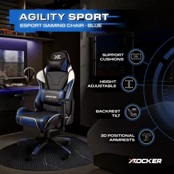 X Rocker Agility eSports igralni stol moder/črn
