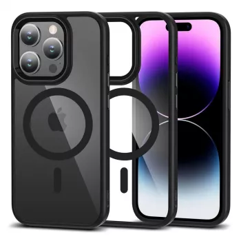 Tech-Protect Magmat Magsafe iPhone 15 Pro, prosojno črn