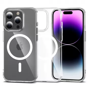 Tech-Proteckt Flexair Hybrid MagSafe ovitek za Apple iPhone 15 Pro Max, prosojen