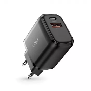 TECH-PROTECT C20W 2-portni omrežni polnilnik PD20W/QC3.0 črn