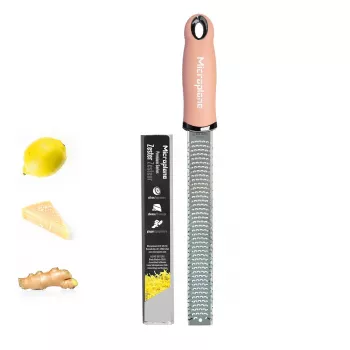 Microplane Premium Classic strgalo, Malve (Mauve) – fino strgalo, nerjavno jeklo rezilo, ergonomski ročaj, primerno za pomivalni stroj, vključno z zaščitnim ovojem