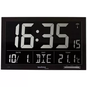 Technoline WS 8007 digitalna budilka - črna - LCD - radijsko vodena - na baterije
