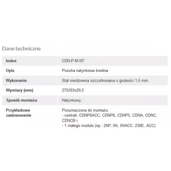 ACO CDN-P-M NT nadometni okvir Medium s pokrovom za CDNP5/6, CDNC/B, CDNA