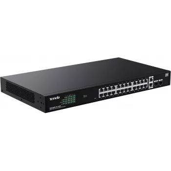 Tenda TEG2228P-24-410W upravljano PoE+ stikalo 26x Gigabit Ethernet + 2x SFP, 410 W