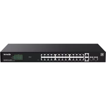 Tenda TEG2228P-24-410W upravljano PoE+ stikalo 26x Gigabit Ethernet + 2x SFP, 410 W