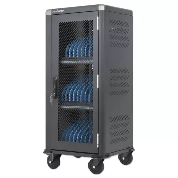 Manhattan 181471 30-predalni USB-C polnilni voziček, 30 W na vrata, črn