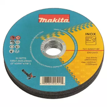 Makita D-18770-12 INOX rezalna plošča za akumulatorski kotni brusilnik 125mm x 1,2mm
