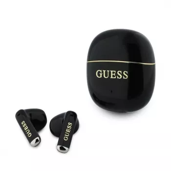GUESS Glossy Gold Line Classic TWS ušesne slušalke črne