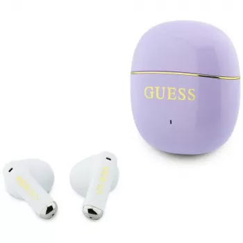 GUESS Glossy Gold Line Classic TWS ušesne slušalke - vijolične