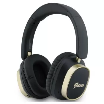 Guess Bluetooth naglavne slušalke ENC Rectangle Metal Script črne