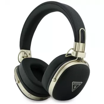 Guess naglavne Bluetooth slušalke z ENC, kovinski zrnati trikotni logotip, črne