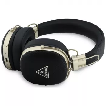 Guess naglavne Bluetooth slušalke z ENC, kovinski zrnati trikotni logotip, črne