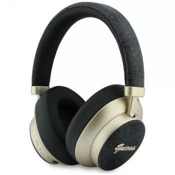 Guess GUE005456 naglavne Bluetooth slušalke z ENC, 4G Gold Script Metal, črne