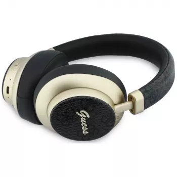 Guess GUE005456 naglavne Bluetooth slušalke z ENC, 4G Gold Script Metal, črne
