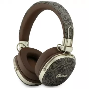Guess GUE005462 Bluetooth naglavne slušalke z ENC, kovinski dizajn, 4G Script logotip, rjave
