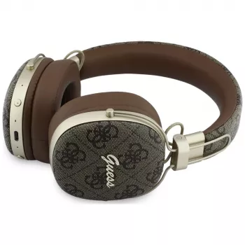 Guess GUE005462 Bluetooth naglavne slušalke z ENC, kovinski dizajn, 4G Script logotip, rjave