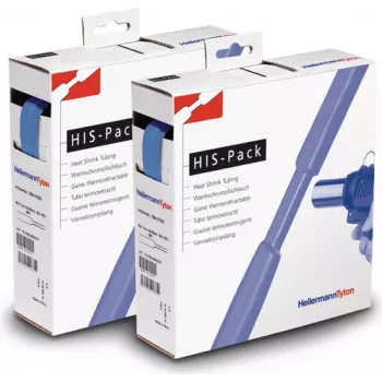 HellermannTyton HIS-PACK-19.1/9.5-PO-X-BU toplotno skrčljiva cev modra 19,1mm x 9,5mm x 5m dozirna škatla