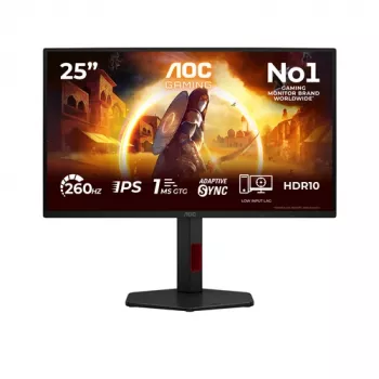 AOC Gaming 25G4ZR - 25-palčni Full HD monitor, 260 Hz overclocked, 1 ms, združljiv z G-Sync, HDR10 (1920x1080, 2x HDMI 2.0, DP 1.4) črno-rdeč