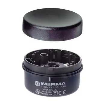 WERMA Signaltechnik KombiSIGN 71 element stalne svetlobe, črno ohišje, prozorna leča, polikarbonat, IP65, premer 70 mm, višina 66 mm, podnožje E14, maks. 7 W, 640.800.00