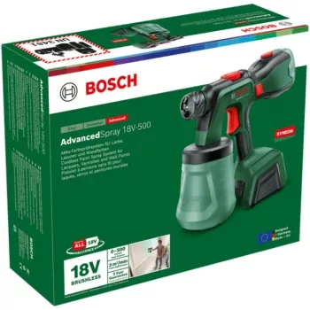 Bosch AdvancedSpray 18V-500 akumulatorska pištola za barvanje (osnovna enota, zelena, POWER FOR ALL ALLIANCE)