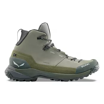 Salewa pohodniški čevlji Puez Leather Mid PTX, Shadow/Dark Olive, EU 46,5