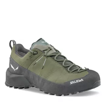 Salewa Wildfire Leather 2 GTX pristopni in pohodniški čevlji, Faded Green/Black, EU 46,5