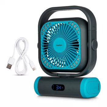 MEDION LIFE Camping Fan E10 TF (MD 12065) siva/modra