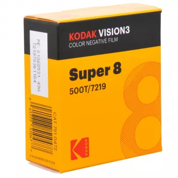 Kodak S8 Vision3 500T barvna negativna Super 8 filmska kaseta (50 ft)