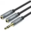 UNITEK Y-C956ABK 3,5mm mini jack vtič na 2x 3,5mm jack vtičnico adapter kabel za razdelitev zvoka - črn