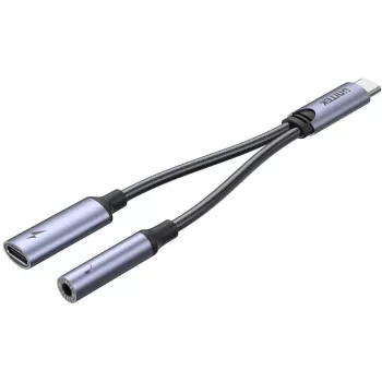 UNITEK USB-C na 3,5mm avdio priključek in USB-C 60W PD adapter (siva)