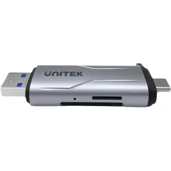 UNITEK bralnik kartic SD/microSD, USB-A 5Gbps/USB-C, Space Grey
