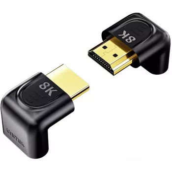 UNITEK 8K HDMI kotni adapter 90° in 270° (2 kosa) - črn