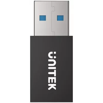 UNITEK USB-A podatkovni blokirni adapter - samo polnjenje, črn