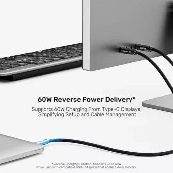 UNITEK aktivni optični kabel USB-C 5m - 10Gbps, PD 60W, 8K@30Hz, črn