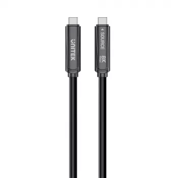 UNITEK aktivni optični kabel USB-C 15m - 10Gbps, PD60W, 8K@30Hz, črn