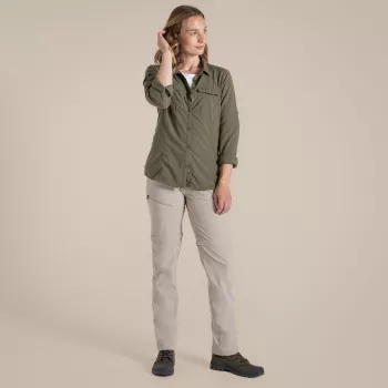 Craghoppers NosiLife Pro Convertible Trouser III ženske pohodniške hlače, Soft Mushroom