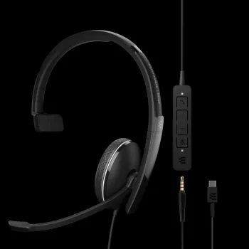 Sennheiser ADAPT 100 žične slušalke z mikrofonom na uho z mikrofonom za odpravljanje hrupa, USB-A, črne