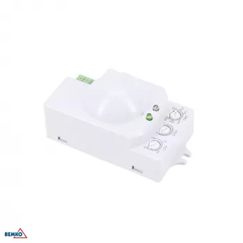 BEMKO mikrovalovni senzor gibanja 1200W 360° IP20 pravokoten bel