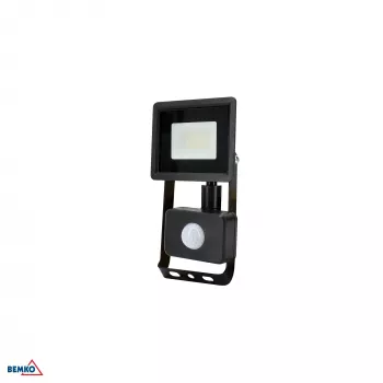 KAFLER KASTEL LED reflektor 10W 4000K 800lm IP65 črn s PIR senzorjem