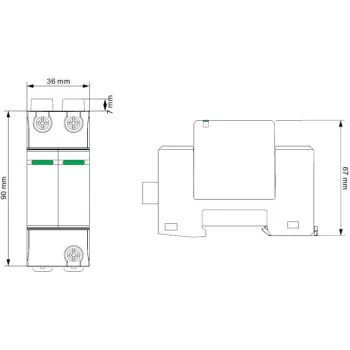 VCX DC C2P 1000V PV30 odvodnik prenapetosti tip 2 2P 1000V DC za fotovoltaične sisteme