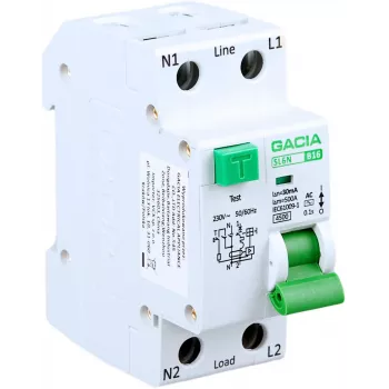 GACIA SL6N RCBO 1P+N B16A 30mA tip AC zaščitno stikalo na diferenčni tok z zaščito pred preobremenitvijo