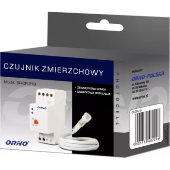 ORNO OR-CR-219 mračni stikalo za DIN letev z zunanjim fotoupornikom, 230V AC, 10A, 2-100 luksov