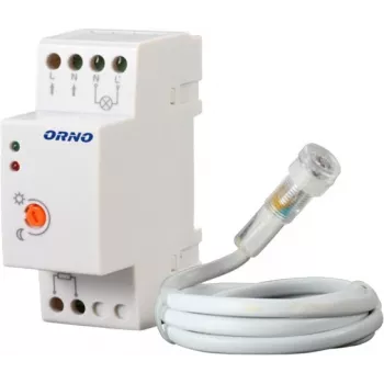 ORNO OR-CR-219 mračni stikalo za DIN letev z zunanjim fotoupornikom, 230V AC, 10A, 2-100 luksov