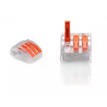 TRYTYT PC-233 3-polni vzvodni spojnik 0,2-4,0 mm² 50 kosov prozorno oranžen
