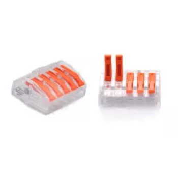 TRYTYT PC-235 potisni žični spojnik 5-polni 0.2-4.0mm² 30 kosov prozorno oranžen