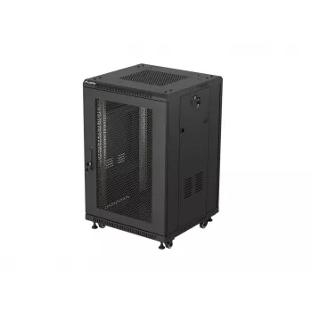 Lanberg 19-palčna omara 18U 600x600 črna stoječa z perforiranimi vrati (Flat Pack)