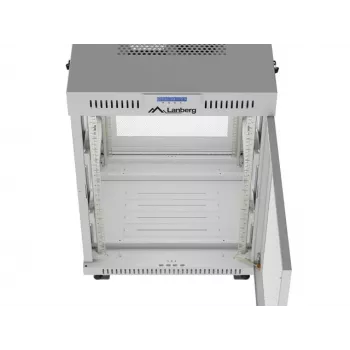 Lanberg 19-palčna omara 15U 600x800 siva stoječa s perforiranimi vrati in LCD (Flat Pack)