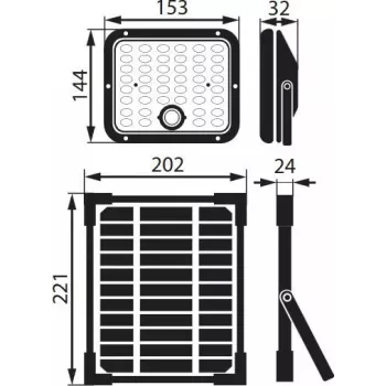 BEMKO SOLPAR solarna LED reflektor 10W 1500lm 3000/4000K IP65 črn s PIR senzorjem