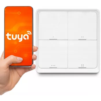 LUXURY-GOODS SC04 ZigBee TUYA pametno scensko stikalo – 4 tipke, 12 prizorov, belo